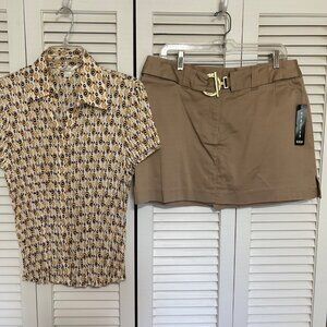 Skorts with Coordinated Half Sleeve Contoured Blouse